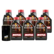 7L Motul 8100 ECO-CLEAN 0W-30 Wix Filter Motor Oil Change Kit API SN