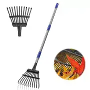 Lawns Leaf Rake Adjustable Adjustable Lightweight Steel Handle,Plastic Head