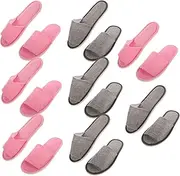 FRCOLOR Disposable Linen Slippers for Men 10 Pairs Travel Slippers Guest House Hotel Home Use Lightweight Space-saving