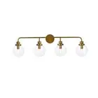 Living District Hanson 4 Light Vanity, Brass/Clear - LD7037W38BR