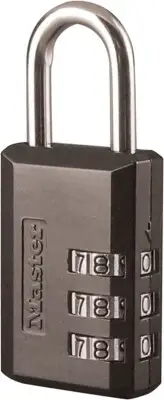 Master Lock Combination Padlock, 1, Black
