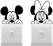 Light Switch Cool Decals | Baby room Stickers (9 x 3.5, Mickey & Minnie)