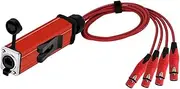 ROBAUN 4 Channel 3-Pin Multi Network Snake Receiver to Single Ethercon Cable Box Extender-CAT5 Cable(D1003J-F-Red,0.5m)