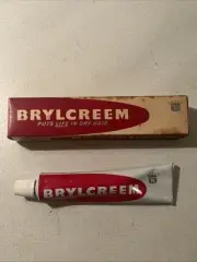 Vintage Brylcreem Hair Cream Original Tube & Red Box Carton 1.75 Oz