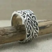 Size 10.5 Sterling Silver Celtic Knot Wedding Ring by KEITH JACK Jewelry 10 mm