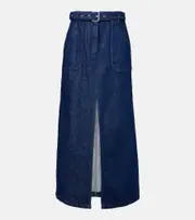 [Dries Van Noten] Dries Van Noten Belted denim maxi skirt AU 10 blue