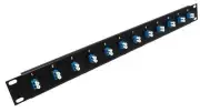12 Port LC Fiber Patch Panel Singlemode (Blue Couplers) (Loaded 1u) 19"