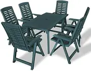 Patio Bistro Dining Set - 7 Piece Outdoor Table and Chairs Set - Weather Resistant Plastic Furniture Set for Garden Patio Yard 49.6" x 29.9" x 28.3"