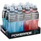 Powerade ION4 Sports Drink 12 x 600ml Mixed Pack (6 Mountain Blast+ 6 Berry Ice)