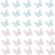 uxcell 30Pcs Butterfly Appliques Embellishments, 2 inches Double Layer Lace Organza Butterfly Patches Sew On Appliques for Wedding Bride Dress Clothes Hat Curtain, Blue/Pink