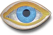 [J.K.Leo] Exquisite Small Ceramic Jewelry Tray - Trinket Dish Evil Eye Decor, Gold Plate Ring Holder, Modern Boho Home Essentials, Perfume Organizer, Witchy, Aesthetic Room Decor, 5.9" x 3.5" (Pharaoh)