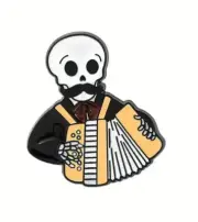 Skeleton Mariachi Band Enamel pin - accordion Player - AU Stock - Free Au Post