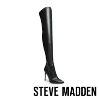 在飛比找momo購物網優惠-【STEVE MADDEN】VAVA 尖頭細跟過膝長靴(黑色