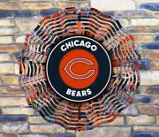 10" Chicago Bears Football Wind Spinner Yard Art Decor 3D Kinetic rws119