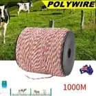 AU 500M Roll Electric Fence Wire Tape Poly Stainless Steel Temporary Fencing