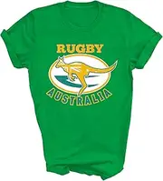 [Modern Supply Tee] Australia Rugby Australian Flag Aussie Kangaroo Rugby Fans Player Unisex Shirt Gift Women Coach (3) T-Shirt (Irish Green;L)