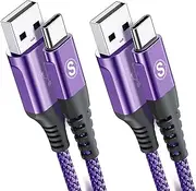 [sweguard] USB Type C Charger Cable [1M,2-Pack] iPhone 16 Charger Cable Nylon Braided for iPhone 15 16 Pro Max Plus, Samsung Galaxy S25 S24 S23 S22 S21 S20 S10 S9 S8 Note 20 10 Flip Pixel LG Moto Sony