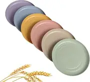 WANBY Lightweight Wheat Straw Plates Unbreakable Dinner Dishes Plates Set Dishwasher & Microwave Safe (Small 6 Pack 5.9')