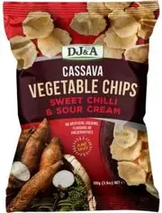 Dj&a Cassava Vegetable Chips Sweet Chilli & Sour Cream 5x100g