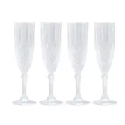 16pc Lemon & Lime Crystal Deco Plastic Reusable Champagne Flute 230ml