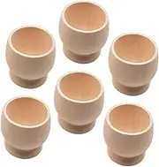 HAKIDZEL 6pcs Imitation Egg Wooden Tray Eggs Easter Candy Holder Easter Home Decor Wood