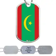 Mauritania Flag Military Dog Tag Necklace - Customized