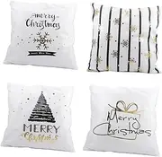 GRADENEVE Xmas Pillow Case Cushion Cover Gilded Design Pillow Protector for Home Decor