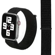 For Apple Watch Series 3,42-mm Case,Nylon Watch Band,Fastener,Nightfall Black