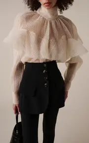 [A.W.A.K.E. MODE] Frill Detailed Tulle Top