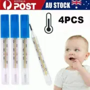 4X Kids Adult Thermometer Scale Traditional Glass Clinical Accuracy Mercury-Free