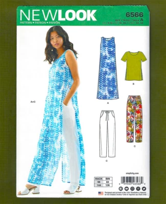 Pullover Tunic, Top & Pants Sewing Pattern~Variations (Sizes 8-18) New Look 6566