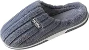 [Generic] Men's Spring Autumn And Winter Indoor Non Slip Warm Plush Solid Color Simple Cotton Slippers Mens House Shoes Size 11 Comfortable