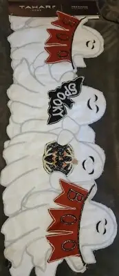 Tahari Halloween Friendly Ghosts Table Runner Centerpiece 14”x 72” Embroidered