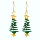 ZARD Spiral Christmas Tree in Gold Tone Drop Dangle Earrings Halliday Jewelry