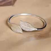Unique Antique Charm Lovely Women's Bangle Bracelet Sterling Silver 925