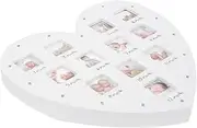 Hoement Newborn Photo Holder Baby Growth Record Heart Shape Photo Frame Baby Keepsake