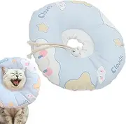 Cat Cone Soft - Adjustable Recovery Collar for Cat,Clouds Printing Cat Cones for Head Scratching, Protective Cat Cones for Injury, Pets Helves
