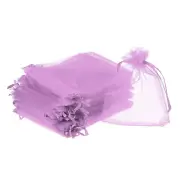 Organza Bags, 100 Pcs 4.72x3.5 Inch Drawstring Mini Pouches, Light Pink