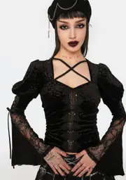 [Dark In Love] Gothic Lux Velvet Top