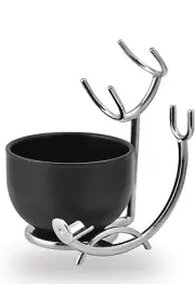 Deluxe Razor Shaving Brush Stand with Bowl 2PC Razor & Brush Holder Set Man Gift