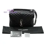 默默店二手SAINT LAURENT YSL COLLEGE 黑色 復古銀鍊 羊皮學院包428056斜背包斜挎包單