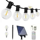 58FT Solar String Lights Waterproof with Remote, G40 LED Dimmable Globe Outdo...
