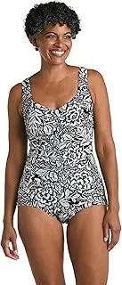 Maxine Of Hollywood Women's Solid Spa Front One Piece Swimsuit with Chlorine - Multi