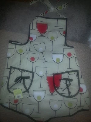 Chef Martini Glass Apron Stylish and Functional NWT