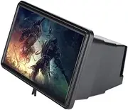 Phone Screen Magnifier Holder 3X Zooming Optical Magnification for Indoors Camping Travelling Black (Black)