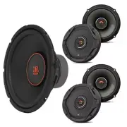 JBL GX SERIES 12" 1000 WATT 4 OHM SUBWOOFERS & 4)GX628 6.5" CAR COAXIAL SPEAKERS