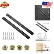 24 Inch Black Drawer Slides with Soft Close & Ball Bearing Mechanism