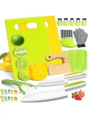 kids Knife Set for Real Cooking: 28 Pcs Montessori Kitchen Tools for Toddlers ,