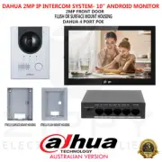 Dahua Full HD IP Intercom Kit with Single 10″ Android Monitor, 2MP Doorstation,