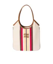 IVY canvas and leather bag One size Beige/dark brown